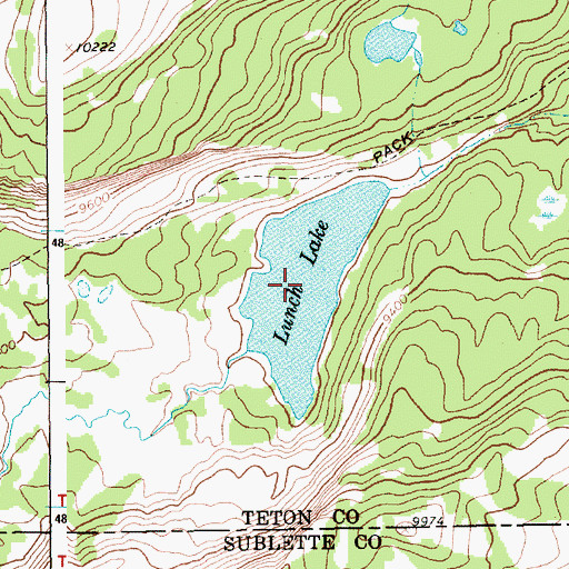 Topographic Map of Lunch Lake, WY