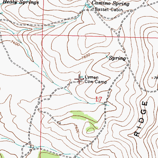 Topographic Map of Lyman Cow Camp, WY
