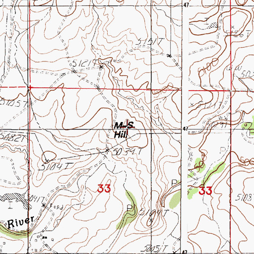 Topographic Map of M-S Hill, WY