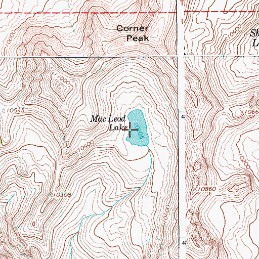 Topographic Map of MacLeod Lake, WY