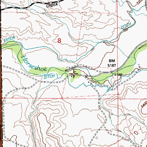 Topographic Map of Macfarlane Ranch, WY