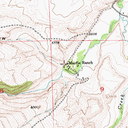 Topographic Map of Macfie Ranch, WY