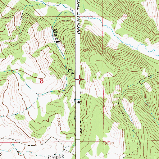 Topographic Map of Mack Creek, WY