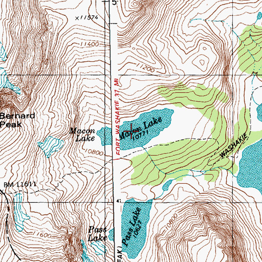 Topographic Map of Macon Lake, WY