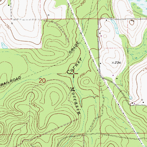 Topographic Map of Moccasin Branch, AL