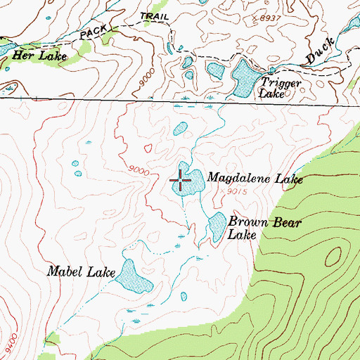 Topographic Map of Magdalene Lake, WY