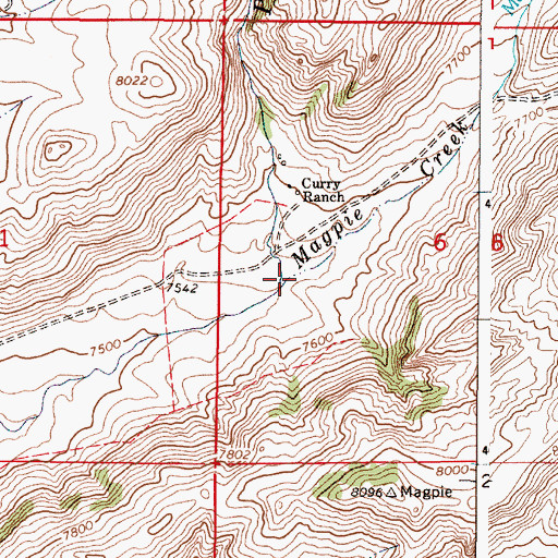 Topographic Map of Magpie Creek, WY