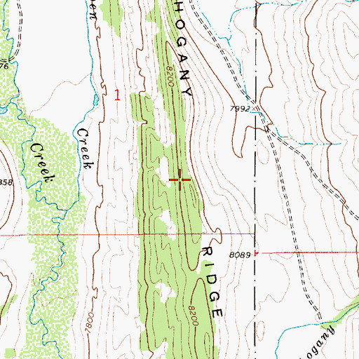 Topographic Map of Mahogany Ridge, WY