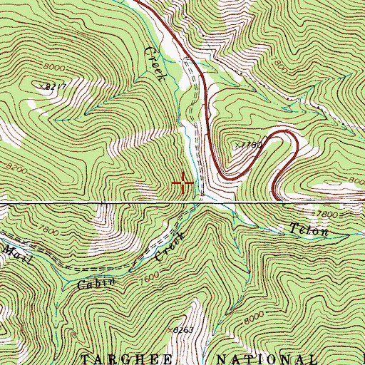 Topographic Map of Mail Cabin Creek, WY