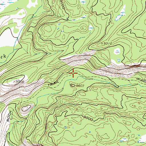 Topographic Map of Main Paint Rock Trail, WY