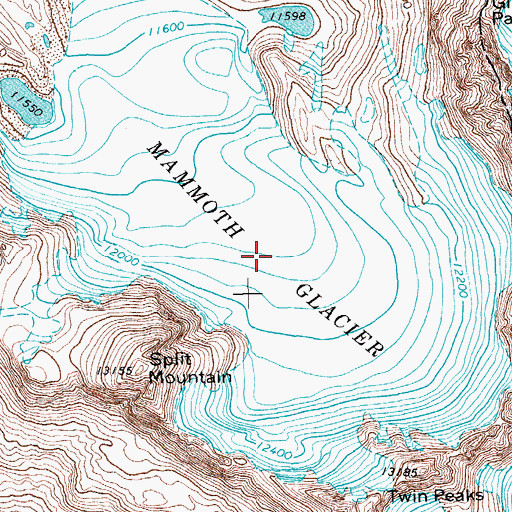 Topographic Map of Mammoth Glacier, WY