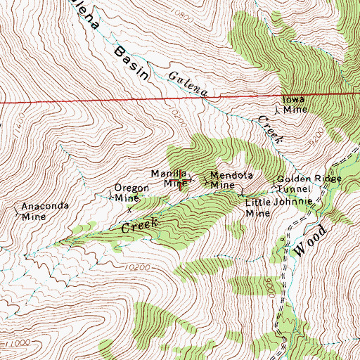 Topographic Map of Manilla Mine, WY
