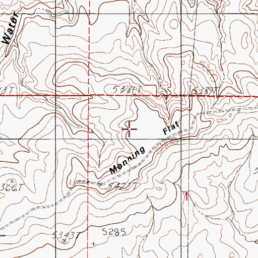Topographic Map of Manning Flat, WY