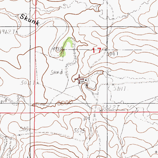 Topographic Map of Manning Ranch, WY