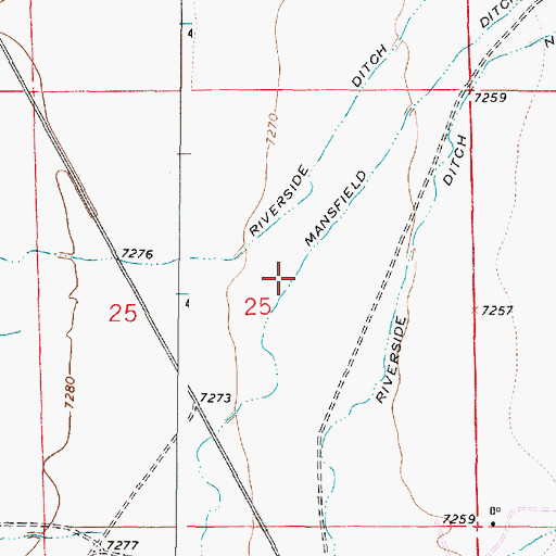 Topographic Map of Mansfield Ditch, WY