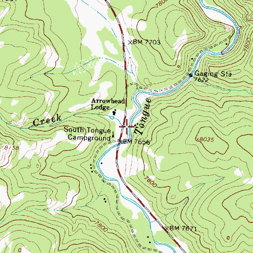 Topographic Map of Marcum Creek, WY
