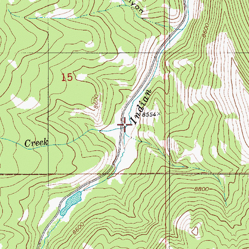 Topographic Map of Marges Delight Creek, WY