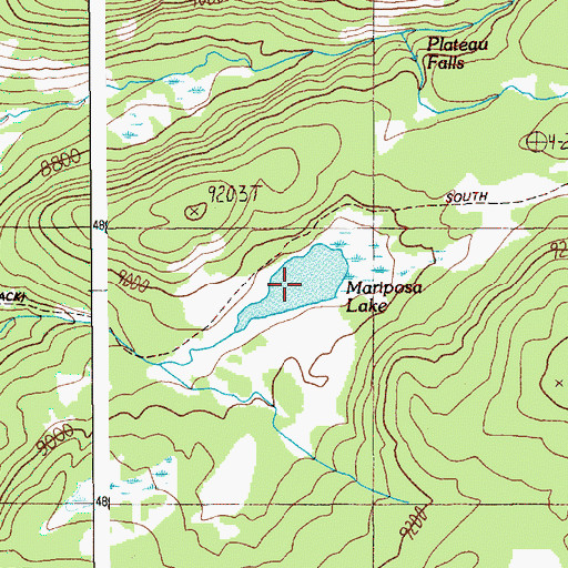 Topographic Map of Mariposa Lake, WY