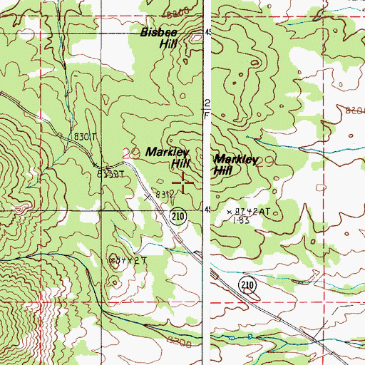 Topographic Map of Markley Hill, WY