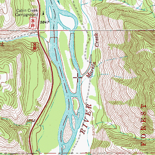 Topographic Map of Martin Creek, WY