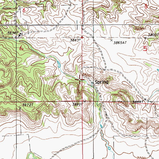 Topographic Map of Martin Spring, WY