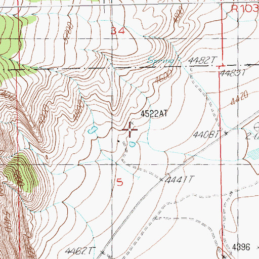 Topographic Map of Martins Ranch, WY