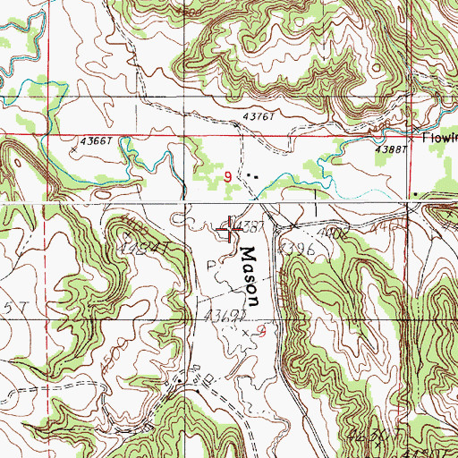 Topographic Map of Mason Creek, WY