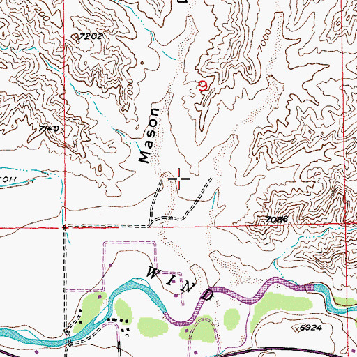 Topographic Map of Mason Draw, WY