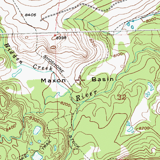 Topographic Map of Maxon Basin, WY