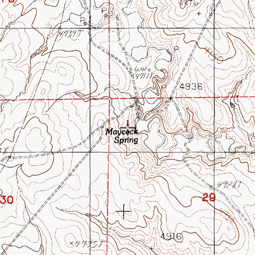 Topographic Map of Maycock Spring, WY