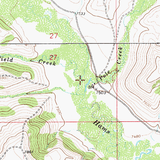 Topographic Map of Mayfield Creek, WY