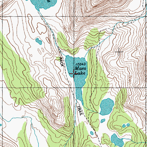 Topographic Map of Mays Lake, WY