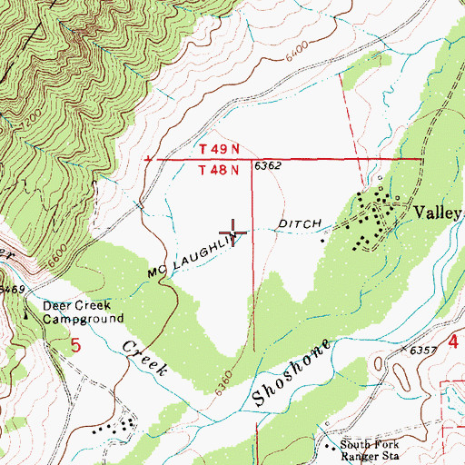 Topographic Map of McLaughlin Ditch, WY