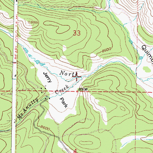 Topographic Map of McAnulty Creek, WY