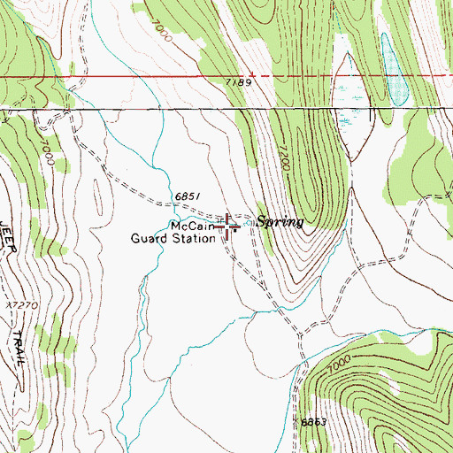 Topographic Map of McCain Guard Station, WY