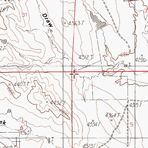 Topographic Map of McCrady Draw, WY