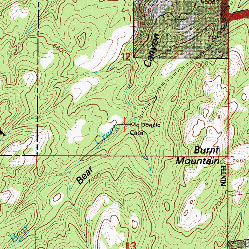 Topographic Map of McDonald Cabin, WY