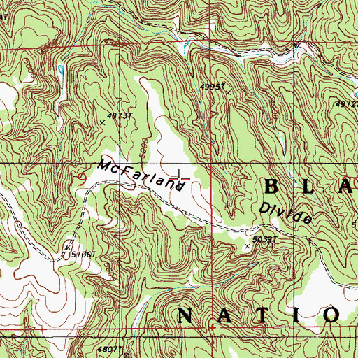 Topographic Map of McFarland Divide, WY