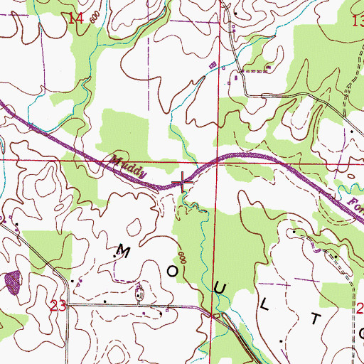 Topographic Map of Moore Creek, AL