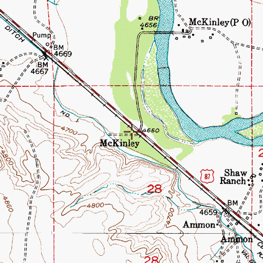 Topographic Map of McKinley (historical), WY