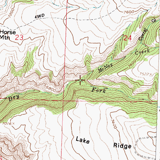 Topographic Map of McNay Creek, WY