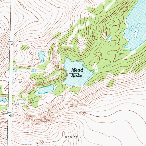 Topographic Map of Lake Mead, WY