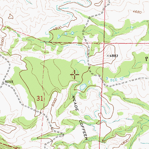 Topographic Map of Meade Coffeen Ditch, WY