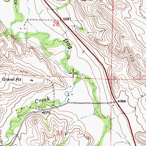 Topographic Map of Meade Creek, WY