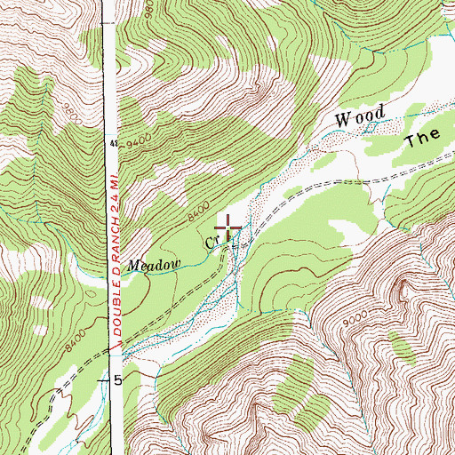 Topographic Map of Meadow Creek, WY