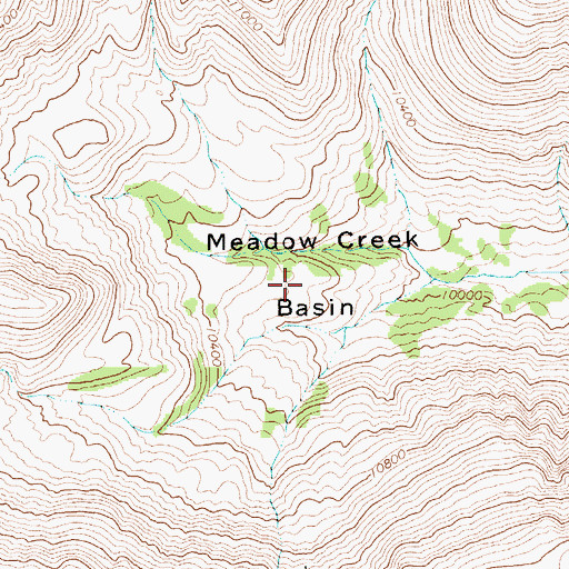 Topographic Map of Meadow Creek Basin, WY