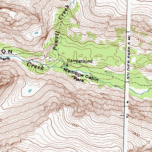 Topographic Map of Medicine Cabin Park, WY