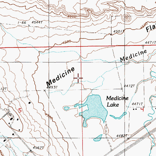 Topographic Map of Medicine Flat, WY