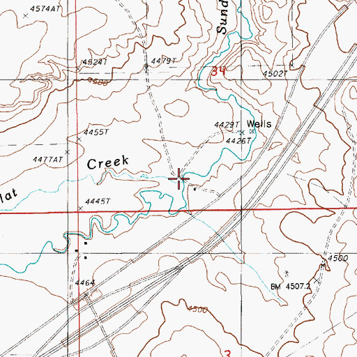 Topographic Map of Medicine Flat Creek, WY