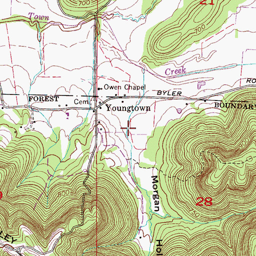 Topographic Map of Morgan Hollow, AL